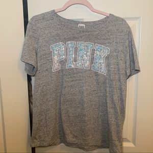 Victoria’s Secret PINK Bling Campus Tee Shirt XL